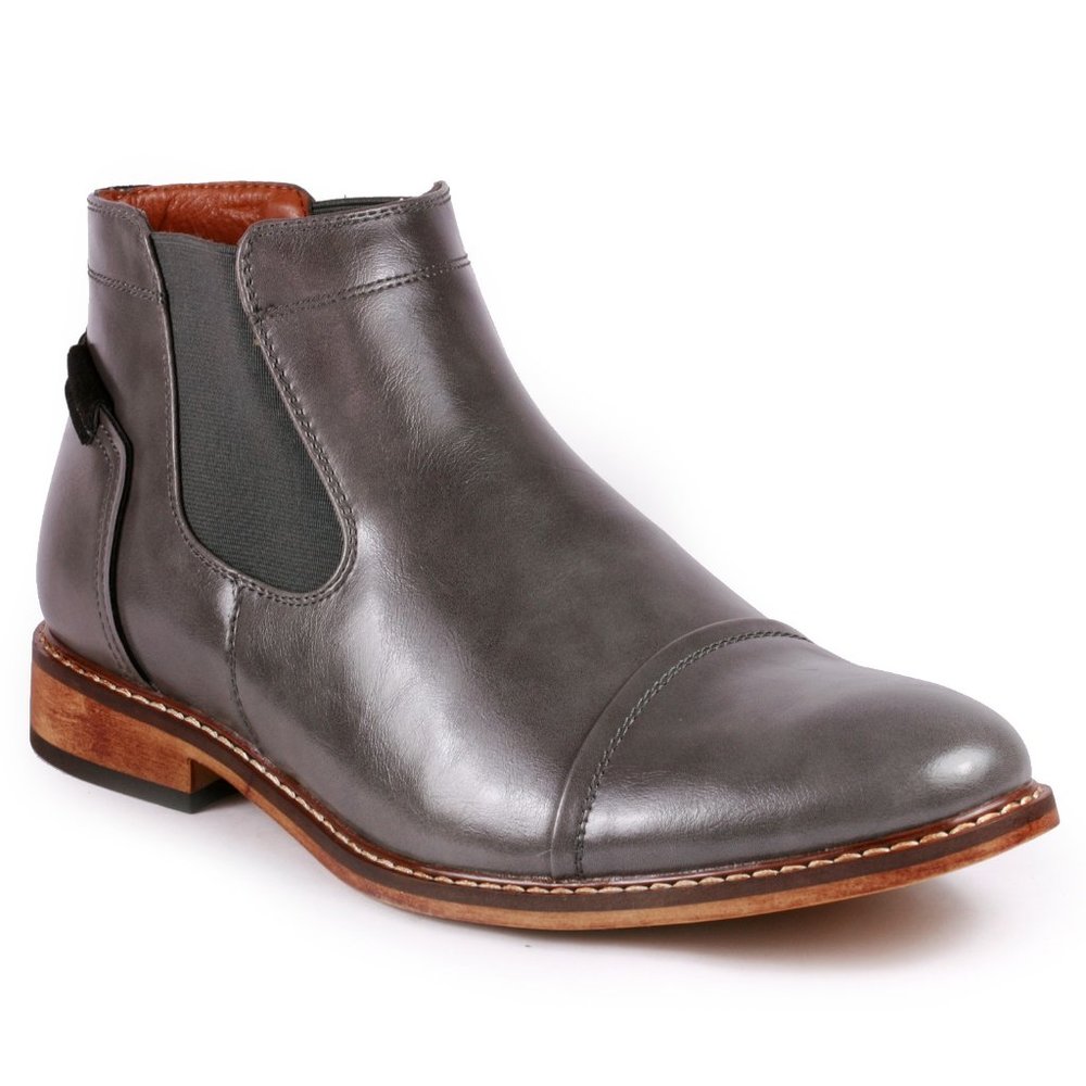 Metrocharm MC148 Gray Slip On Chelsea Boot